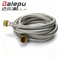 Tuyau tressé DLP en acier inoxydable 304, tuyau d'arrivée d'eau, 30CM-5M, 1/2 pouce, anti-fuite, système de plomberie pour bâtiment