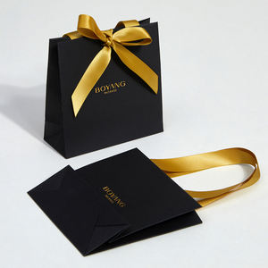 Boyang ผู้ผลิตถุงกระดาษสีดำที่กำหนดเองเครื่องประดับของขวัญถุงบรรจุภัณฑ์ - Product Image 4
