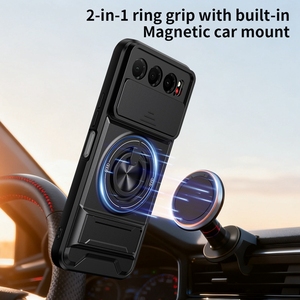 Étui de protection coulissant pour appareil photo avec support anneau, antichoc en TPU et PC pour ZTE Nubia Air 5G, coque arrière - Product Image 2