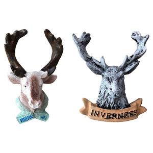 Imanes creativos para refrigerador en 3D con diseño de cabeza de ciervo, recuerdo de resina, imanes magnéticos para refrigerador. - Product Image 5