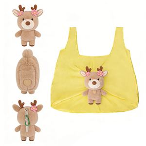 Borsa Ecologica Riutilizzabile Personalizzata a Forma di Animale, Super Morbida, in Peluche, con Imbottitura in Cotone, Borsa Pieghevole Standard con Etichetta - Product Image 4