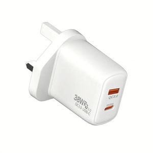 38W OEM ODM 2025 Top Selling <b>USB</b> C <b>USB</b> Wall Charger 2-Port 30W PD Fast Charger Adapter <b>With</b> EU and US <b>Sockets</b> Output Voltage 20V - Product Image 1