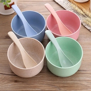 ファクトリーダイレクト環境にやさしい分解性麦わら子供用ボウルスプーン食器2点セット - Product Image 6