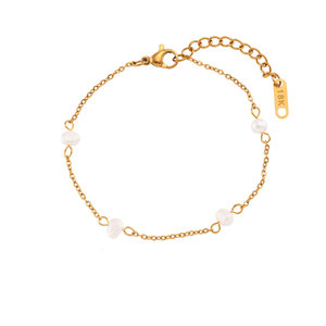 Designer Minimalist Natural Freshwater <strong>Pearl</strong> Jewelry Tarnish Free 18K Gold Plated Stainless Steel Chain Choker Necklace Women