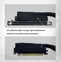 Câble Riser PCIe 4.0 X16 à Contacts Plaqués Or 32 Go/s, Fil Plaqué Argent 270 Degrés, Isolation en Téflon, Rallonge Ruban