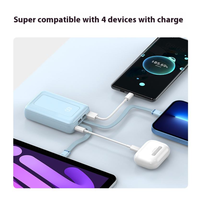 Batteries externes à charge rapide 10000mAh 20000mAh 22.5W, batterie portable Li-Polymère avec port Type-C intégré pour iOS, câbles tressés