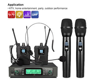 Système de microphone dynamique professionnel de haute qualité pour karaoké, microphone portable longue portée, micro-cravate UHF en métal et plastique - Product Image 3