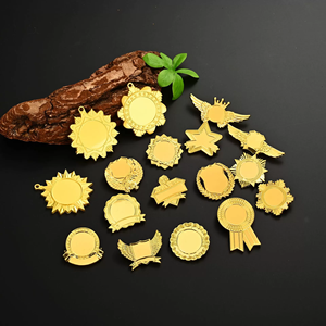 促销低价金属方形空白徽章定制环氧贴纸紫外印刷标志升华金银翻领别针胸针 - Product Image 3