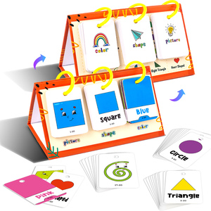 Juguete educativo temprano para niños, 60 piezas, formas y colores, tarjetas Flash cognitivas, rotafolio para niños - Product Image 2