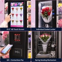 Distributeur automatique de fleurs OEM 24H pour fleuristes, bureaux, halls d'accueil, hôpitaux, stations de métro, 12/24/32 portes, interface utilisateur personnalisée