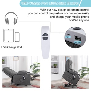 Moderne Ergonomische Trillingen Warmte <span class=keywords><strong>Massage</strong></span> Lounge Stoel Usb Oplaadmogelijkheden Elektrische Schommelfunctie Stof Woonkamer Gebruik - Product Image 5