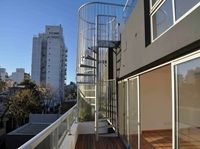 Rampe d'escalier en acier inoxydable durable, spirale moderne, écologique, pour extérieur