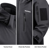 Veste d'hiver unisexe pour moto, fabrication OEM/ODM, 220g, softshell doublé polaire, capuche, col montant, poches zippées, vêtement d'extérieur