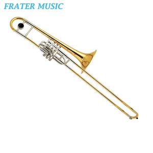 Trombón de pistón de llave Bb de laca dorada de alta calidad (JTB-400) - Product Image 1