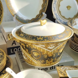 Ensemble de vaisselle en céramique 58 pièces bol à riz en porcelaine osseuse européenne assiette à légumes plat maison ensemble de vaisselle en céramique - Product Image 2