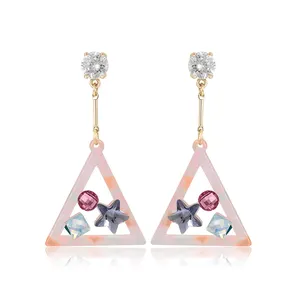 E-1072 xuping Colorful in fashion earrings gold hoops acrylic 925 stud earrings ear rings for women