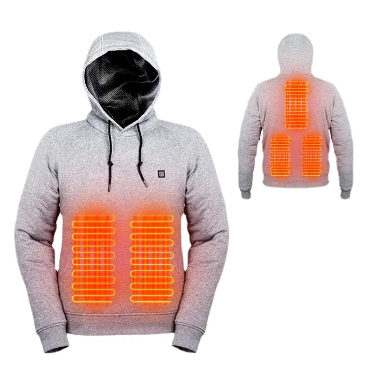 Sweat à capuche en polaire avec contrôle de la température-Veste chauffante à batterie personnalisable pour l'hiver