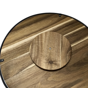Organizador de cocina al por mayor, bandeja giratoria redonda de madera de acacia <span class=keywords><strong>Lazy</strong></span> <span class=keywords><strong>Susan</strong></span> de 18 pulgadas con lado de acero para armario de encimera - Product Image 5