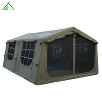 Tente Gonflable en Toile de Coton Premium 17.28 pour 5-6 Personnes, Glamping de Luxe Quatre Saisons, Une Chambre, Salon, Montage Rapide
