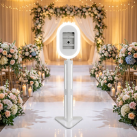 Coque de photomaton pour iPad personnalisée avec anneau lumineux LED, pour fêtes, mariages, selfies, machine de photomaton pour iPad de 10,2 à 13 pouces