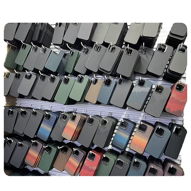 Wholesale Ultra-Thin for Kevlar Wavy Phone Case for iPhone for Samsung for Huawei Honor Made of Scarce Aramid Fiber Mobile Phone
