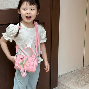 Tas bahu selempang anak perempuan manis mutiara bunga tas PU putri mode baru Korea - Product Image 3