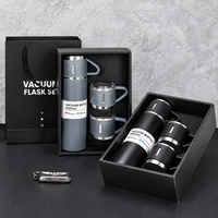 Ensemble cadeau de tasse thermique en acier inoxydable à double paroi isolée sous vide de 500 ml avec 2 tasses, bouteille d'eau portable, logo personnalisé, vente en gros