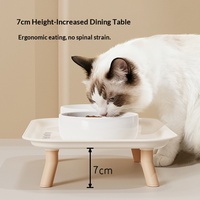 Snowspaws Gamelle Double Automatique en Céramique et Plastique pour Animaux de Compagnie, Protection de la Colonne Cervicale, Anti-éclaboussures, Anti-choc pour Chats et Chiens