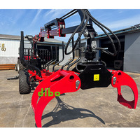 Remorque forestière hydraulique pour grue forestière avec grappin, remorque forestière quadricycle avec certification CE