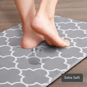 Kitchen Mat Floor Rug Kitchen Anti-Slip Mat PVC Ergonomic Comfort Standing Foam Mat Anti-Fatigue Suitable For Kitchen Office