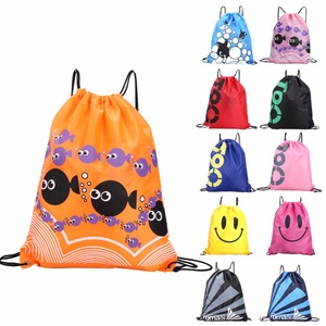 New Design Custom Advertising logo String Drawstring Backpack Wholesale Promotional Polyester Gym Sport Bag