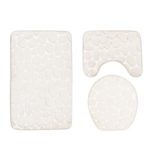 <span class=keywords><strong>Tapis</strong></span> de sol antidérapant à motif galets gaufré, ensemble de trois pièces, pour cuisine, salle de bain, douche, <span class=keywords><strong>tapis</strong></span> absorbant antidérapant pour porte - Product Image 2