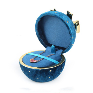 Rộng Đôi Bầu Trời Màu Cổ Điển Nhỏ Trang Sức Bao Bì Bóng Hình Trái Tim Oval Chất Lượng Cao Đồng Bằng Quà Tặng Vòng Gỗ Với Hộp - Product Image 2