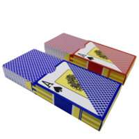 RTS OEM CMJN PVC pokers jeu de cartes à jouer plastique design votre logo bleu rouge Texas bleu rouge étanche PVC carte à jouer