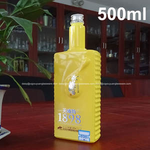 Botella de Vidrio Plana Extra Flint de 500 ml para Licores - Product Image 3