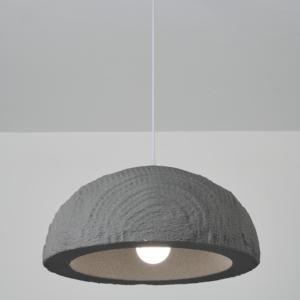 Eminent Wabi-Sabi Schaumstoff-Pendelleuchte Graue Sedimentäre Kuppel LED-Kronleuchter Organisch Modern Gehobene Stilvolle Herrliche Meisterwerkskreation - Product Image 1