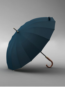 2025 mới Windproof đen chất lượng cao dài ô gỗ xử lý 16k ô sang trọng khắc Ô Golf với logo - Product Image 5