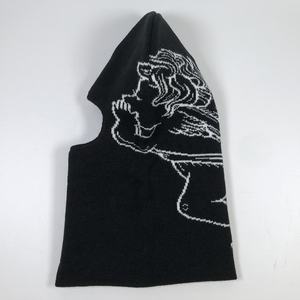 قناع تزلج من الجاكار الأبيض والأسود المخصص للنساء من الشركة المصنعة للمعدات الأصلية متوفر في المخزون من الأكريليك وللجينز بفتحة واحدة للنساء والرجال قناع تزلج بدون فم - Product Image 4