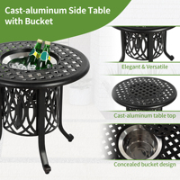 Table de repas extérieure en aluminium moulé sous pression de style chinois pour terrasse et cour