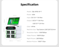 Station de recharge de téléphones portables intégrée à écran tactile OEM à 8 emplacements, kiosque de location de batteries externes empilable avec système POS