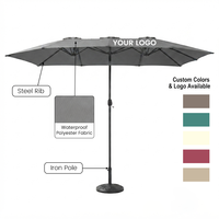 Parasol Cantilever Personnalisé à 12 Baleines pour Jardin, Double Face, Grande Taille, pour Terrasse, en Promotion