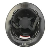Casque de sécurité en HDPE à large bord avec logo personnalisé, finition noire mate, certifié ANSI Z89.1, 6 points de suspension pour chantier