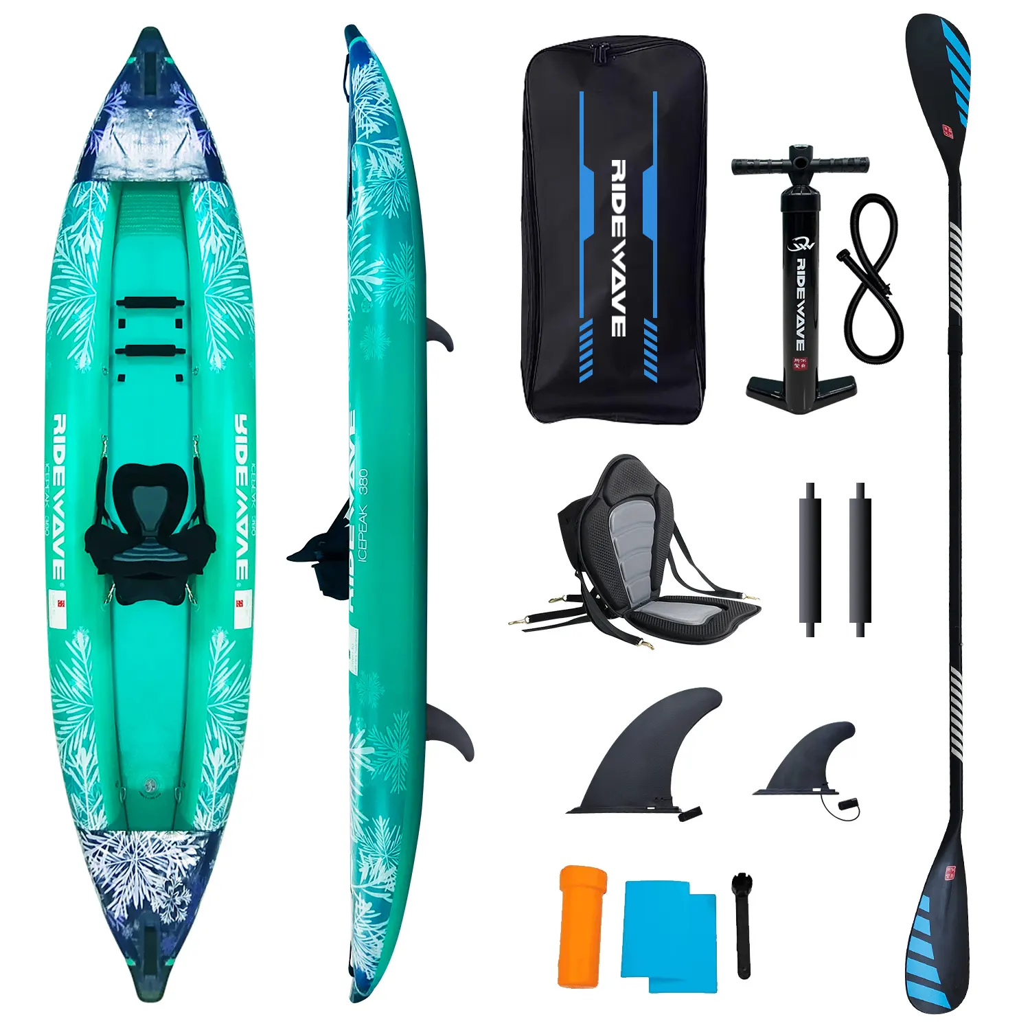 Ridewave 2024 New Arrival Chất lượng cao OEM Inflatable thả Stich mái chèo kayak xuồng Kayak OEM ODM PVC Kayak để bán