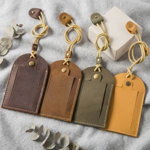 Wholesale Vintage PU Leather Luggage <b>Tag</b> Address <b>ID</b> Card Holder Fashion Suitcase <b>Tag</b> Waterproof Buggage <b>Tag</b> for Travel - Product Image 1