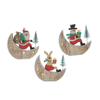 Décoration de fête de Noël pour la maison, renne lumineux à LED avec brosse à bouteille, décoration de table