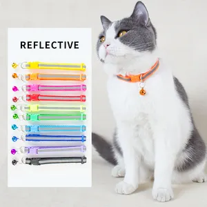 Üretici toptan çok renkler tasarım ayarlanabilir çan yay köpek kedi tasma
