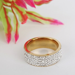 Fashion Design Diamond Band <b>Ring</b> Lady Stainless Steel <b>Crystal</b> Cz Engagement <b>Ring</b> - Product Image 5