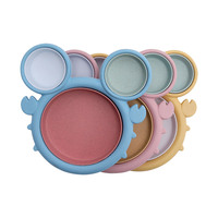 Article pour bébés, service de vaisselle en silicone de qualité alimentaire, assiette d'aspiration séparée, pour enfants