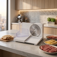Machine à trancher les aliments électrique, design compact pour la maison, tranchage de précision pour le pain, la viande, le fromage, le jambon, utilisation en cuisine