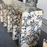 Décoration d'intérieur, table en marbre de style nordique, meubles en forme d'arche, entrée, table console en pierre Calacatta Viola italienne